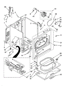 Cabinet parts for Whirlpool Dryer LGR8648PQ1 from AppliancePartsPros.com