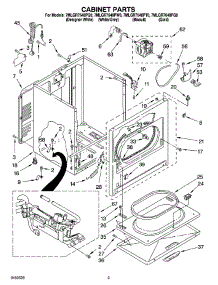 02 - Cabinet Parts parts for Whirlpool Dryer 7MLGR7648PG0 from AppliancePartsPros.com