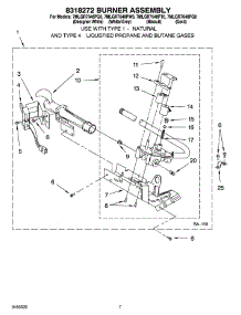 04 - 8318272 Burner Assembly, Optional Parts (Not Included) parts for Whirlpool Dryer 7MLGR7648PG0 from AppliancePartsPros.com