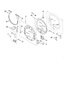 Door parts for Whirlpool Dryer 7MGGW9200MW2 from AppliancePartsPros.com