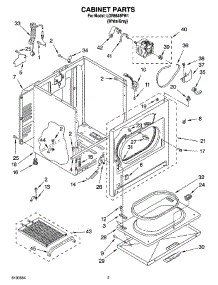 02 - Cabinet Parts parts for Whirlpool Dryer LGR6646PW1 from AppliancePartsPros.com