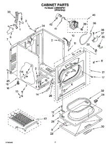 02 - Cabinet Parts parts for Whirlpool Dryer LGR6636PW1 from AppliancePartsPros.com