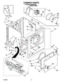 02 - Cabinet Parts parts for Whirlpool Dryer LGR4600PQ1 from AppliancePartsPros.com
