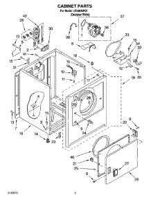 02 - Cabinet Parts parts for Whirlpool Dryer LEV4634PQ1 from AppliancePartsPros.com