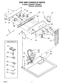 02 - Top And Console Parts parts for Whirlpool Dryer LEN2000PW1 from AppliancePartsPros.com