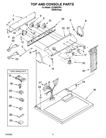 02 - Top And Console Parts parts for Whirlpool Dryer LEC9000PW1 from AppliancePartsPros.com