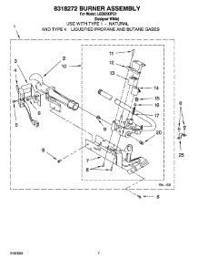 04 - 8318272 Burner Assembly, Optional Parts (Not Included) parts for Whirlpool Dryer LGB6200PQ1 from AppliancePartsPros.com