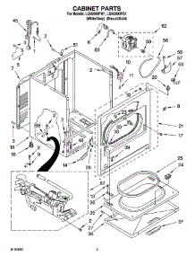 02 - Cabinet Parts parts for Whirlpool Dryer LGN2000PG1 from AppliancePartsPros.com