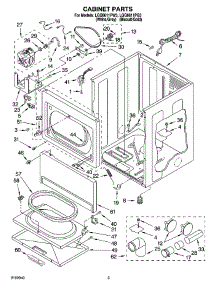 02 - Cabinet Parts parts for Whirlpool Dryer LGQ8611PW3 from AppliancePartsPros.com