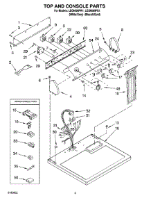 02 - Top And Console Parts parts for Whirlpool Dryer LEQ9508PG1 from AppliancePartsPros.com