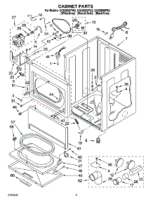 02 - Cabinet Parts parts for Whirlpool Dryer GGQ9800PG3 from AppliancePartsPros.com
