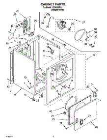 02 - Cabinet Parts parts for Whirlpool Dryer LEB6000PQ1 from AppliancePartsPros.com