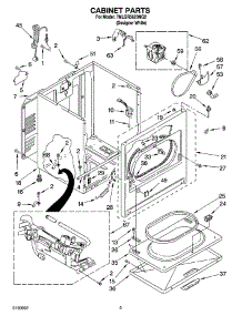 02 - Cabinet Parts parts for Whirlpool Dryer 7MLGR5620MQ2 from AppliancePartsPros.com
