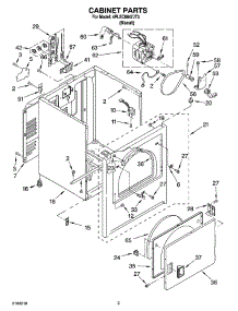 02 - Cabinet Parts parts for Whirlpool Dryer 4PLEC8647JT3 from AppliancePartsPros.com