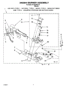 04 - 3402844 Burner Assembly, Optional Parts (Not Included) parts for Whirlpool Dryer 4PLGC8647JT2 from AppliancePartsPros.com