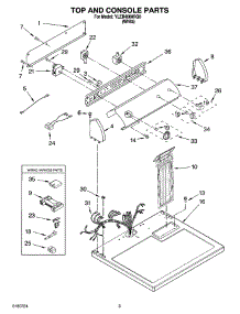02 - Top And Console Parts parts for Whirlpool Dryer YLER4000RQ0 from AppliancePartsPros.com
