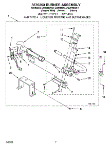04 - 8576353 Burner Assembly, Optional Parts (Not Included) parts for Whirlpool Dryer GGW9868KL4 from AppliancePartsPros.com