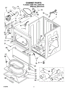 02 - Cabinet Parts parts for Whirlpool Dryer LGQ8611PG2 from AppliancePartsPros.com