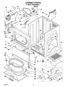 02 - Cabinet Parts parts for Whirlpool Dryer 7MGGQ9800PL1 from AppliancePartsPros.com