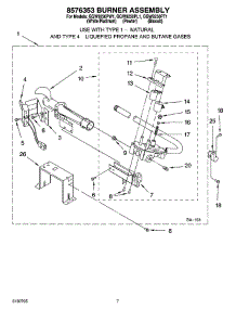 04 - 8576353 Burner Assembly parts for Whirlpool Dryer GGW9250PT1 from AppliancePartsPros.com