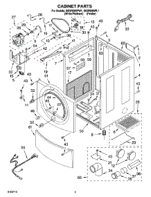02 - Cabinet Parts parts for Whirlpool Dryer GGW9260PW1 from AppliancePartsPros.com