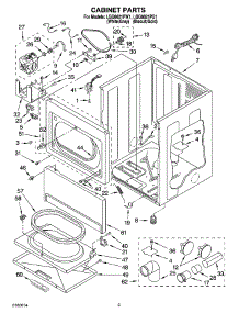 02 - Cabinet Parts parts for Whirlpool Dryer LGQ8621PG1 from AppliancePartsPros.com