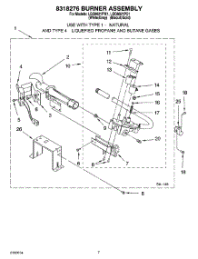 04 - 8318276 Burner Assembly, Optional Parts (Not Included) parts for Whirlpool Dryer LGQ8621PG1 from AppliancePartsPros.com