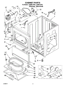 02 - Cabinet Parts parts for Whirlpool Dryer LGQ8611PG1 from AppliancePartsPros.com