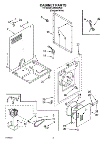 02 - Cabinet Parts parts for Whirlpool Dryer LDR3822PQ0 from AppliancePartsPros.com