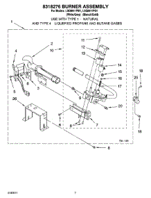 04 - 8318276 Burner Assembly, Optional Parts (Not Included) parts for Whirlpool Dryer LGQ8611PG1 from AppliancePartsPros.com