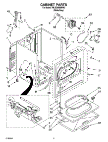 02 - Cabinet Parts parts for Whirlpool Dryer 7MLGD8900PW0 from AppliancePartsPros.com