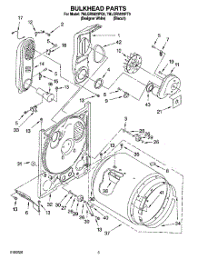 03 - Bulkhead Parts parts for Whirlpool Dryer 7MLGR5620PT0 from AppliancePartsPros.com
