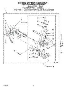 04 - 8318272 Burner Assembly, Optional Parts (Not Included) parts for Whirlpool Dryer 7MLGQ8857PQ0 from AppliancePartsPros.com