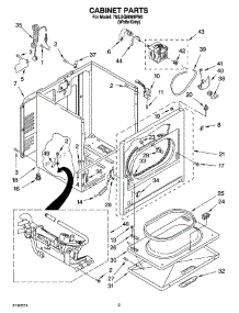 02 - Cabinet Parts parts for Whirlpool Dryer 7MLGQ8000PW0 from AppliancePartsPros.com