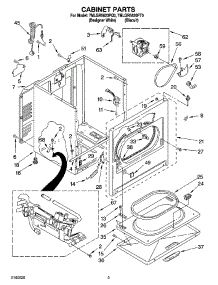 02 - Cabinet Parts parts for Whirlpool Dryer 7MLGR5620PQ0 from AppliancePartsPros.com