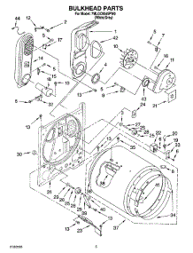03 - Bulkhead Parts parts for Whirlpool Dryer 7MLGC9545PW0 from AppliancePartsPros.com