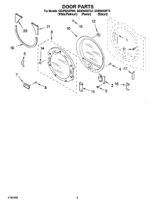 05 - Door Parts parts for Whirlpool Dryer GGW9250PL0 from AppliancePartsPros.com
