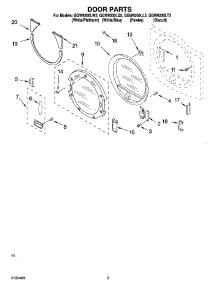 05 - Door Parts parts for Whirlpool Dryer GGW9200LW2 from AppliancePartsPros.com