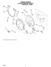 04 - Door Parts parts for Whirlpool Dryer GEW9260PW0 from AppliancePartsPros.com