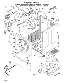 02 - Cabinet Parts parts for Whirlpool Dryer GGW9200LT2 from AppliancePartsPros.com