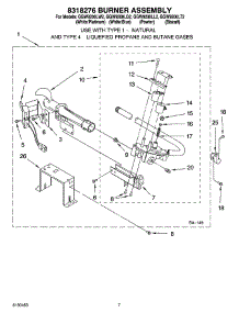 04 - 8318276 Burner Assembly parts for Whirlpool Dryer GGW9200LQ2 from AppliancePartsPros.com