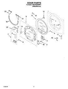 05 - Door Parts parts for Whirlpool Dryer 7MGGW9200MW1 from AppliancePartsPros.com