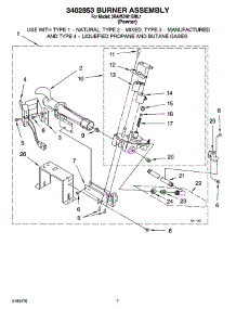 04 - 3402853 Burner Assembly parts for Whirlpool Dryer 3RAWZ481GML1 from AppliancePartsPros.com