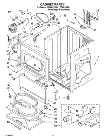 02 - Cabinet Parts parts for Whirlpool Dryer LEQ8611PW0 from AppliancePartsPros.com