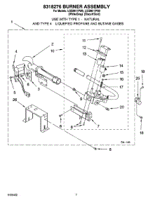 04 - 8318276 Burner Assembly parts for Whirlpool Dryer LGQ8611PG0 from AppliancePartsPros.com