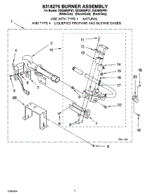 04 - 8318276 Burner Assembly parts for Whirlpool Dryer GGQ9800PG1 from AppliancePartsPros.com