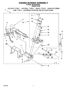 04 - 3402853 Burner Assembly parts for Whirlpool Dryer 3RLGR5437KQ2 from AppliancePartsPros.com
