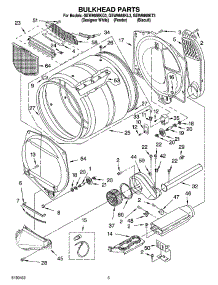 03 - Bulkhead Parts parts for Whirlpool Dryer GEW9868KL3 from AppliancePartsPros.com