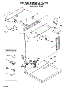 02 - Top And Console Parts parts for Whirlpool Dryer LER5636PT0 from AppliancePartsPros.com
