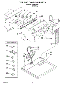 02 - Top And Console Parts parts for Whirlpool Dryer LEQ9857PW0 from AppliancePartsPros.com